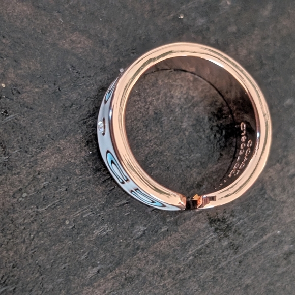 Coach White and Gold With Blue Women's Ring Adjustable To Your Finger One Size - Picture 4 of 9